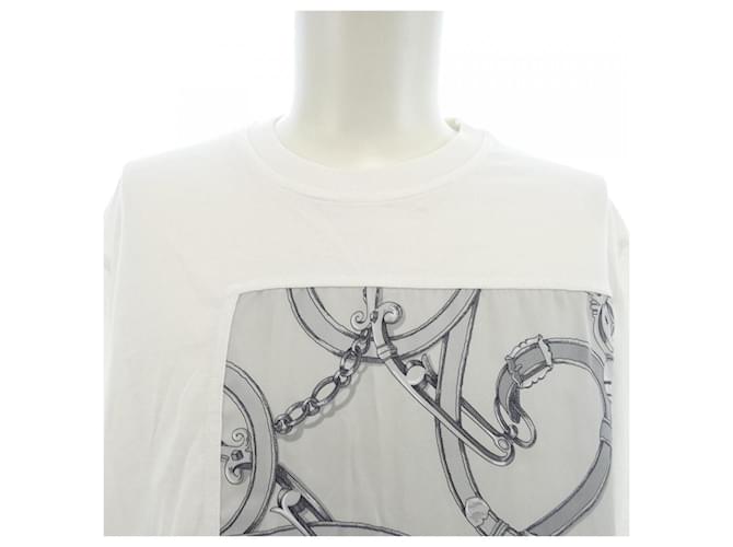 Hermès Camiseta de algodón Hermes M Castaño Blanco - vista 5