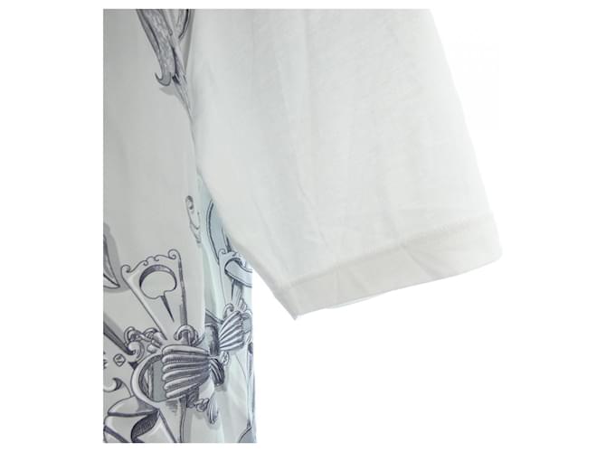 Hermès Camiseta de algodón Hermes M Castaño Blanco - vista 6