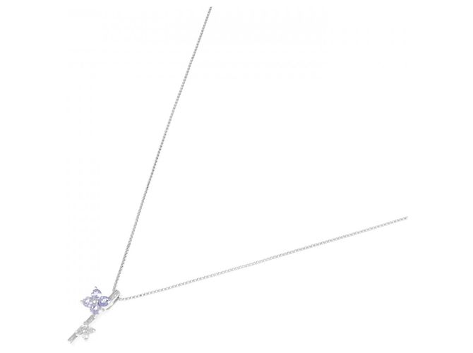 Autre Marque Collana in oro bianco Au750 con tanzanite e diamante Argento - vista 2
