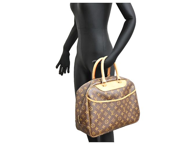 Borsa Louis Vuitton Deauville in monogramma marrone - vista 9