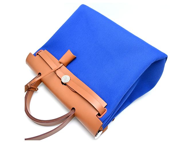 Hermès Borsa Hermes Herbag Zip PM Blu - vista 3