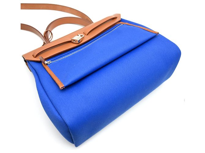 Hermès Borsa Hermes Herbag Zip PM Blu - vista 4