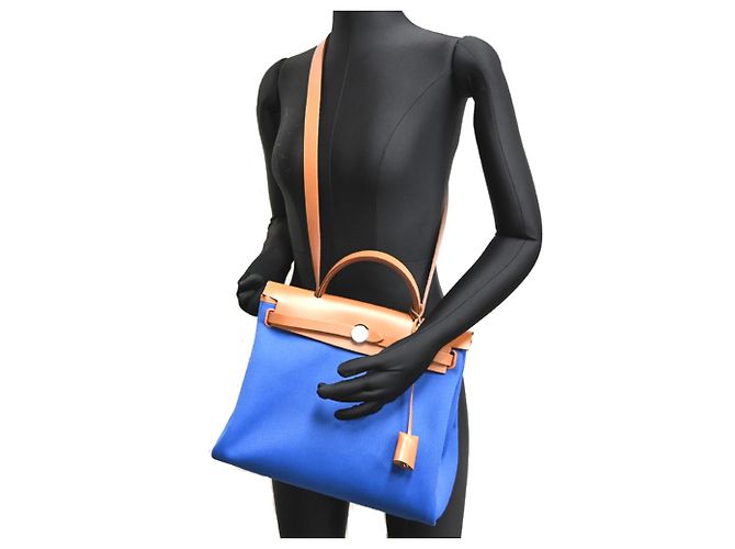 Hermès Borsa Hermes Herbag Zip PM Blu - vista 9
