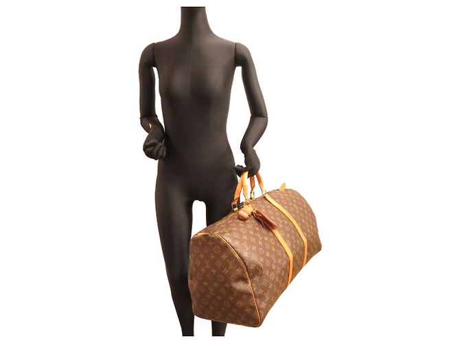 Borsa Boston Louis Vuitton Keepall 55 Marrone - vista 8