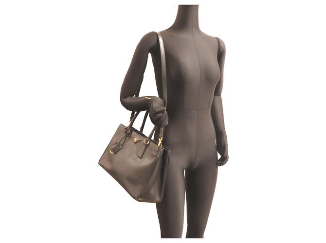 Borsa a mano da donna Prada Galleria BN1874 Nero - vista 8