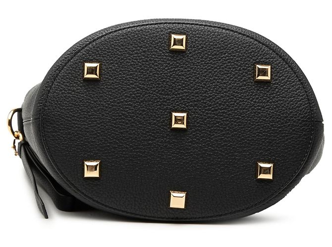 Salvatore Ferragamo Borsa a secchiello Studio in pelle di vitello martellata nera Ferragamo Nero - vista 3