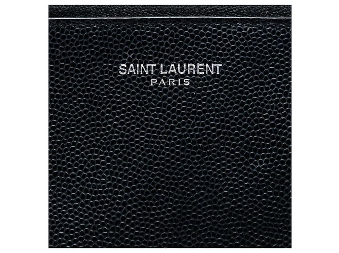 Saint Laurent Dokumentenhalter mit Reißverschluss aus schwarzem Grain De Poudre Leder - Ansicht 5