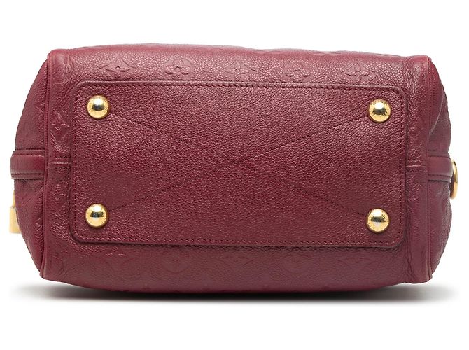 Louis Vuitton Speedy Bandouliere 25 in pelle Monogram Empreinte rosso Bordò - vista 3