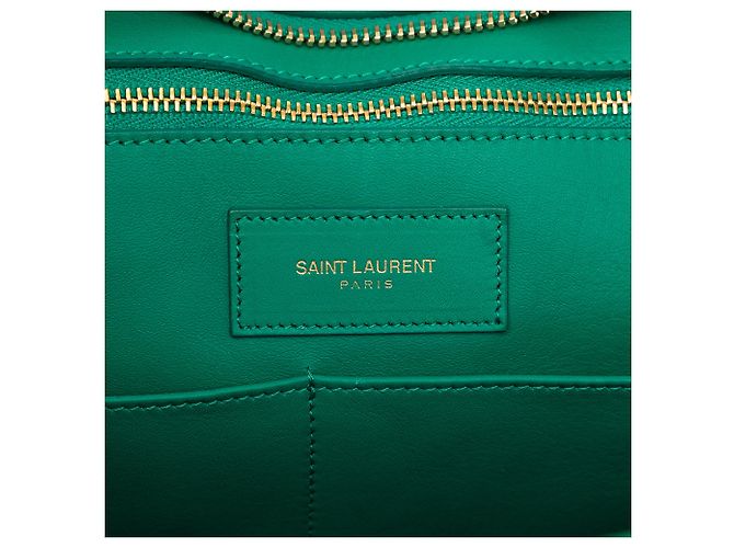 Borsa cabas Chyc in pelle di vitello verde medium Saint Laurent - vista 5