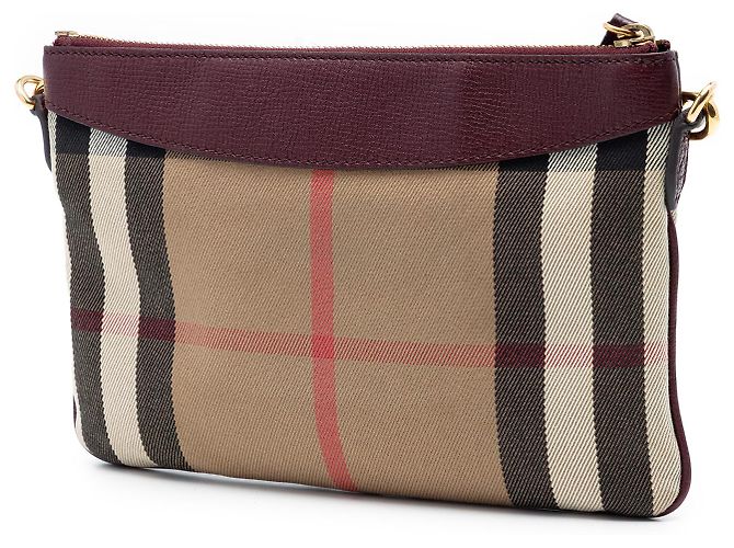 Borsa a tracolla Burberry Brown Mega Check Canvas Derby Peyton Marrone Marrone chiaro - vista 2