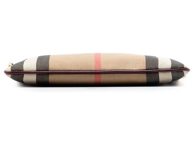 Borsa a tracolla Burberry Brown Mega Check Canvas Derby Peyton Marrone Marrone chiaro - vista 3