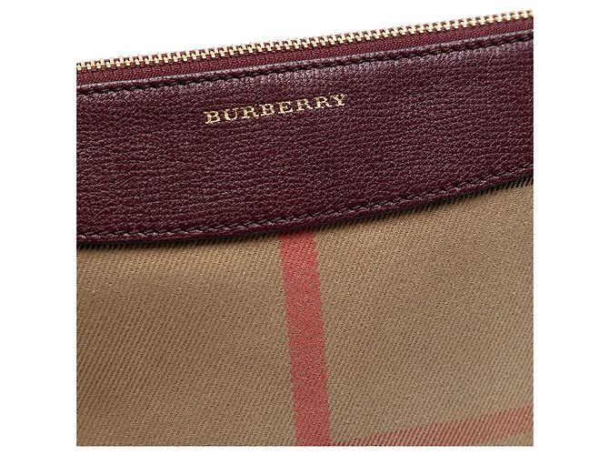 Borsa a tracolla Burberry Brown Mega Check Canvas Derby Peyton Marrone Marrone chiaro - vista 5