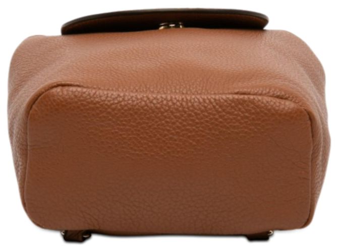 Salvatore Ferragamo Zaino Mini in Pelle Marrone Double Gancini Ferragamo - vista 3