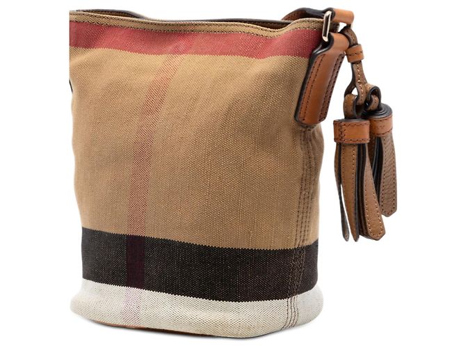 Burberry Ashby Bucket Bag aus Mini Mega Check Canvas in Braun Hellbraun - Ansicht 2