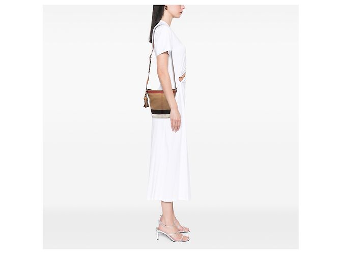Burberry Ashby Bucket Bag aus Mini Mega Check Canvas in Braun Hellbraun - Ansicht 7