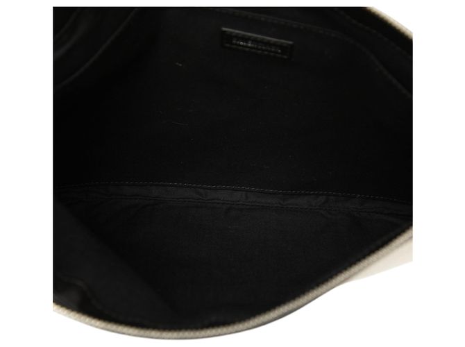 Clutch Balenciaga Brown Canvas Navy Clip M Marrone Beige - vista 4