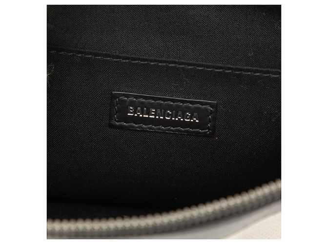 Clutch Balenciaga Brown Canvas Navy Clip M Marrone Beige - vista 5