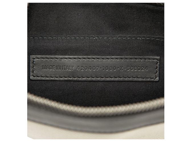 Clutch Balenciaga Brown Canvas Navy Clip M Marrone Beige - vista 6