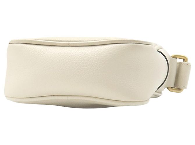 Gucci Borsa a tracolla Mini in pelle di vitello granulata bianca con logo Bianco - vista 3