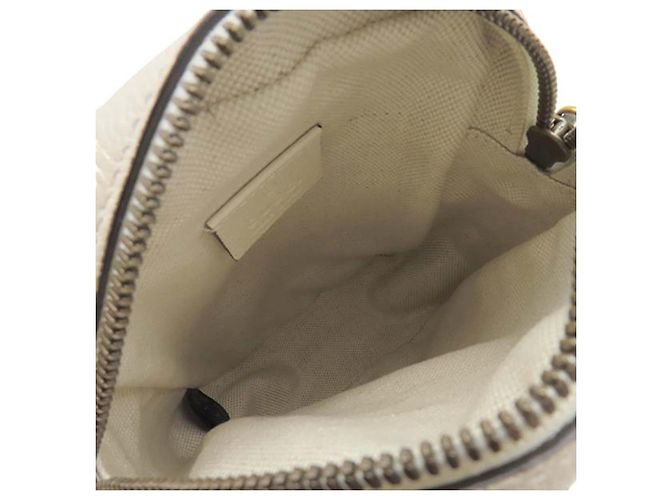 Gucci Borsa a tracolla Mini in pelle di vitello granulata bianca con logo Bianco - vista 4
