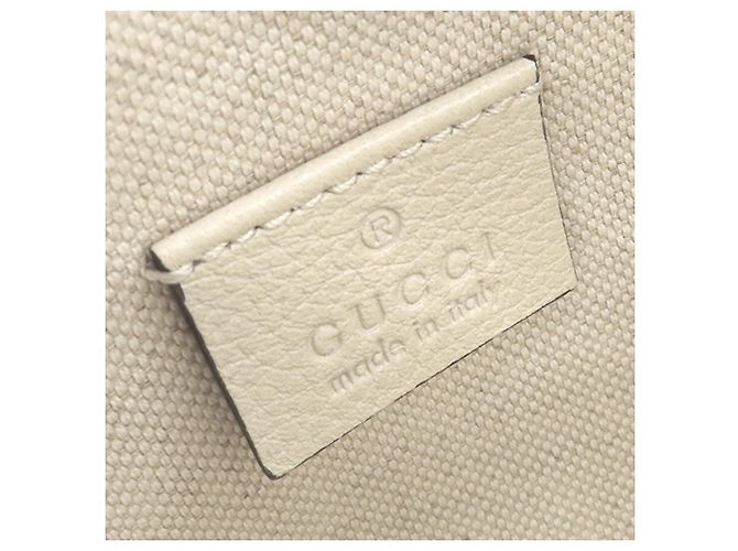 Gucci Borsa a tracolla Mini in pelle di vitello granulata bianca con logo Bianco - vista 5