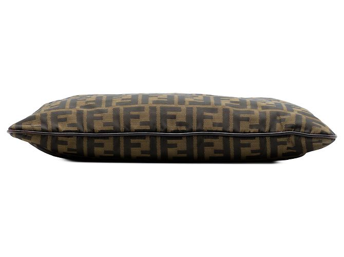 Fendi Marrón Zucca Canvas Crossbody Castaño - vista 3