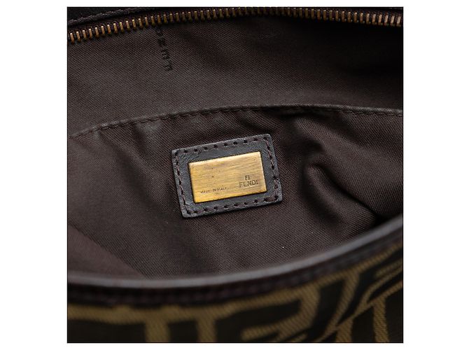 Fendi Marrón Zucca Canvas Crossbody Castaño - vista 5