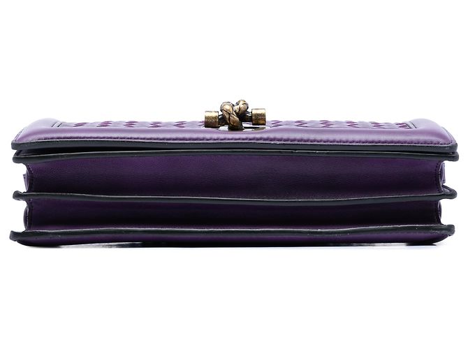 Bottega Veneta Borsa a tracolla Olimpia Knot in nappa Intrecciato viola - vista 3