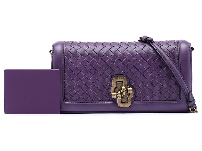 Bottega Veneta Borsa a tracolla Olimpia Knot in nappa Intrecciato viola - vista 6