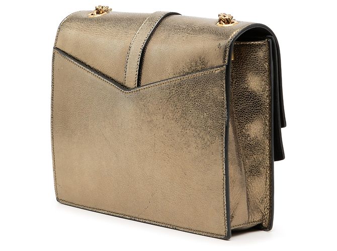 Saint Laurent Bolso bandolera Monogram Sulpice en piel metalizada marrón tamaño Medium Castaño Bronce - vista 2