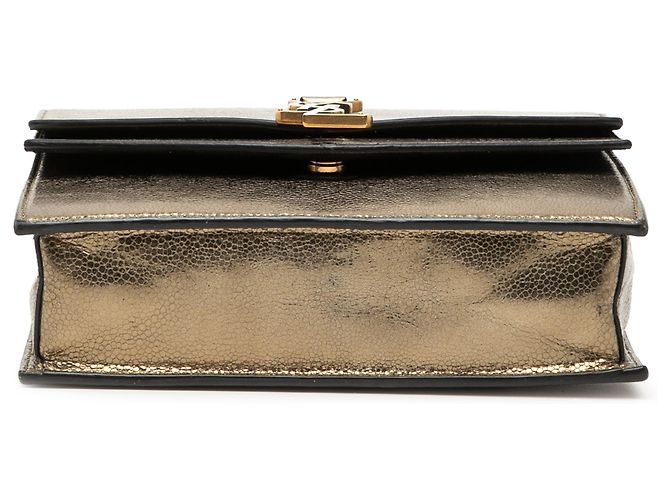 Saint Laurent Bolso bandolera Monogram Sulpice en piel metalizada marrón tamaño Medium Castaño Bronce - vista 3