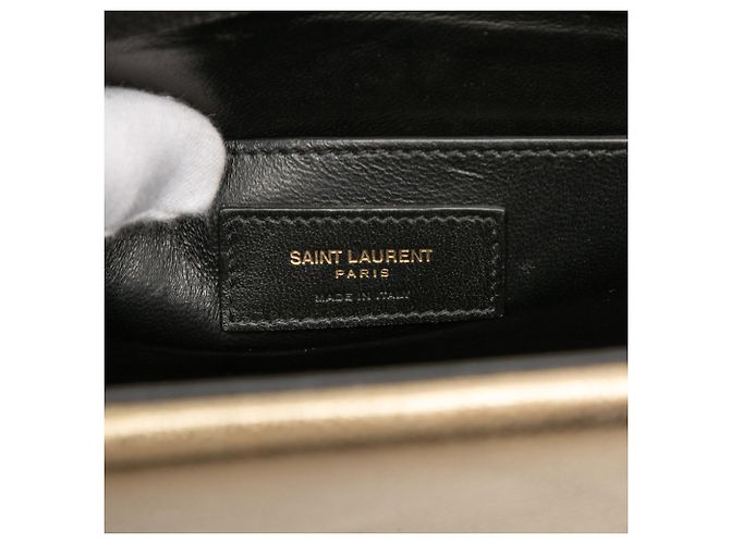 Saint Laurent Bolso bandolera Monogram Sulpice en piel metalizada marrón tamaño Medium Castaño Bronce - vista 6