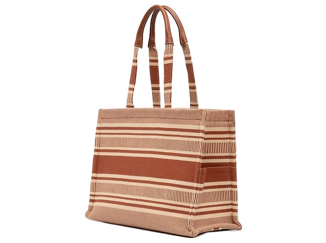 Cabas Céline Bolso Thais de lona a rayas beige grande Celine - vista 2