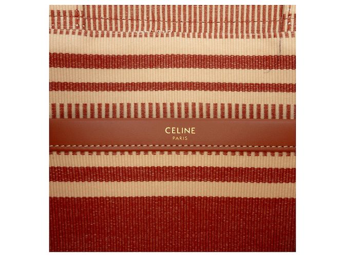Cabas Céline Bolso Thais de lona a rayas beige grande Celine - vista 5