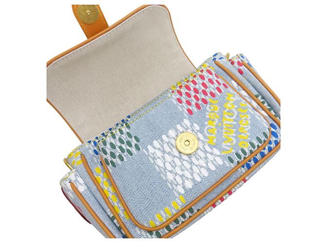 Louis Vuitton Blue LV Vers Damier Denim Cargo Wearable Wallet Azul - vista 4