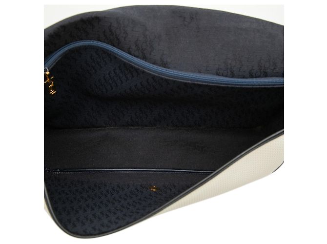 Borsa a tracolla in tela con bordi in pelle bianca Saint Laurent Bianco Crudo - vista 4