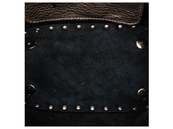 Bolso Valentino Gold Mini Metallic Pebbled Calfskin Rockstud Trapeze - vista 4