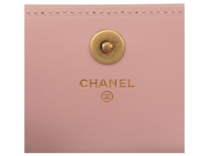 Wallet On Chain Chanel Pink CC gestepptes Lammleder Medaillon Clutch mit Kette - Ansicht 5