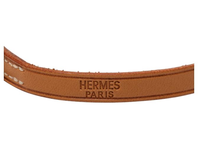 Bracciale Hermès Behapi Triple Tour in pelle Swift marrone - vista 6