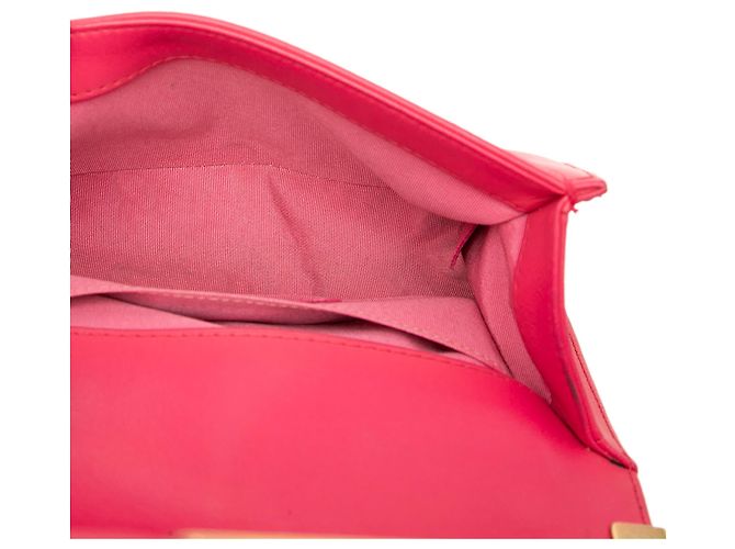 Chanel Boy Flap in tweed trapuntato e agnello rosa mini - vista 4