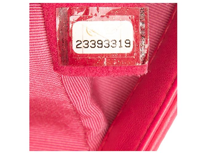 Chanel Boy Flap in tweed trapuntato e agnello rosa mini - vista 6