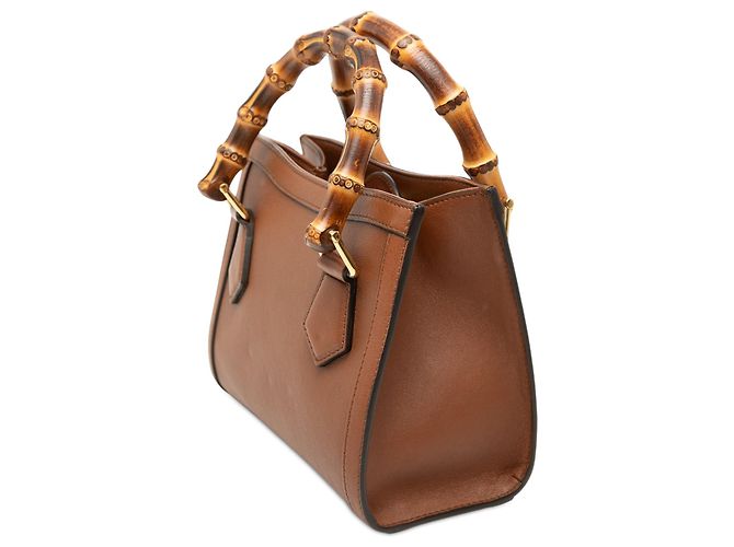 Gucci Brown Mini Calfskin Bamboo Diana Satchel - view 2