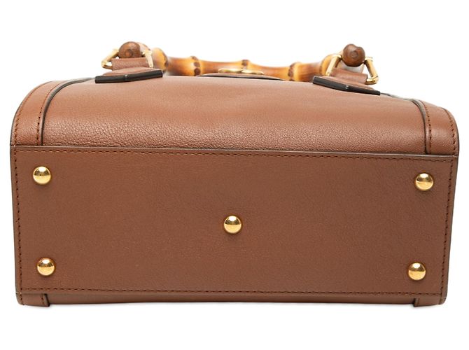 Gucci Brown Mini Calfskin Bamboo Diana Satchel - view 3
