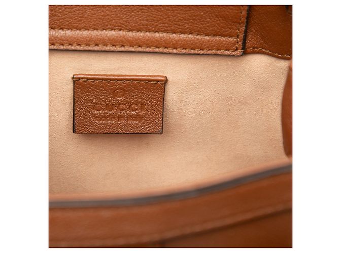 Gucci Brown Mini Calfskin Bamboo Diana Satchel - view 5