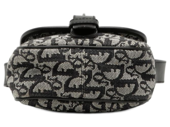 Borsa a tracolla Dior Black Diorissimo Trotter in tela Nero - vista 3