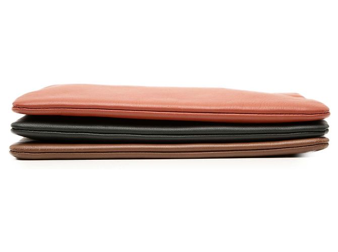 Céline Celine Orange Small Tricolor Lambskin Trio Crossbody Arancione - vista 3