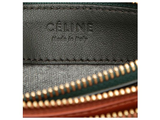 Céline Celine Orange Small Tricolor Lambskin Trio Crossbody Arancione - vista 5