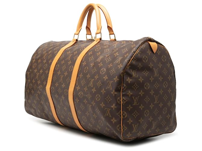 Louis Vuitton Marrone Monogram Keepall 55 - vista 2