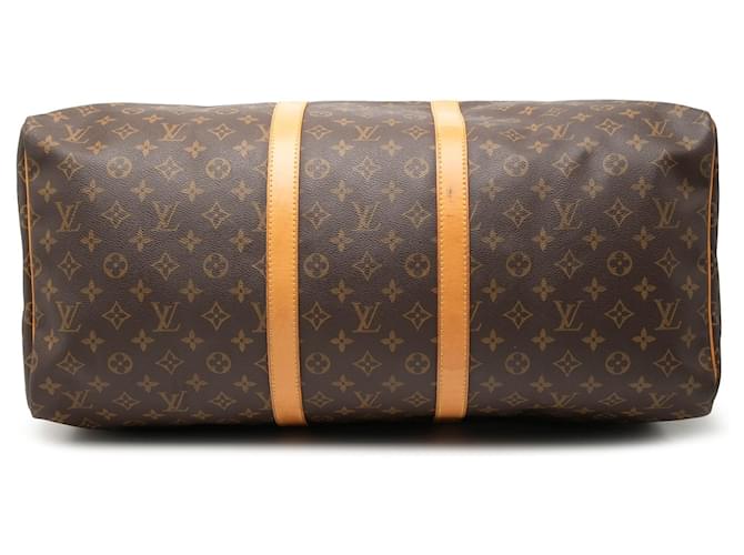 Louis Vuitton Marrone Monogram Keepall 55 - vista 3
