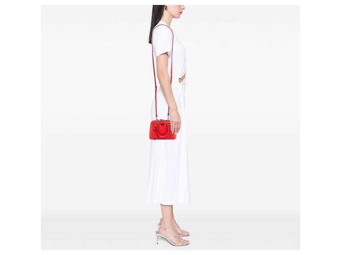 Borsa Prada Red Mini Saffiano Lux Promenade Rosso - vista 7